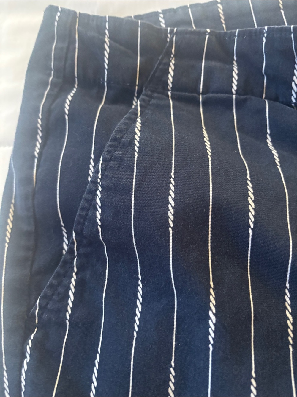 Nautica Navy Blue Striped Women's Flat Front Shorts - Picture 4 of 5